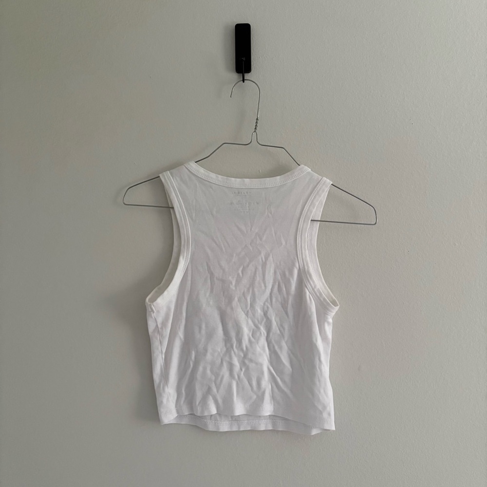 Homegirl Society • Cropped White Tank with Floral/Mushroom Design - Picture 3 of 3